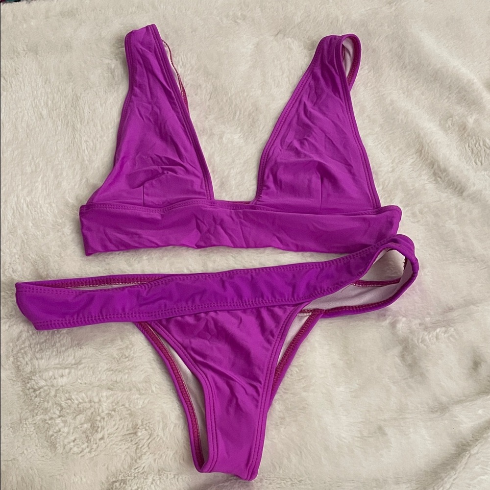 Fashion Nova: Vibrant Purple Thong Bikini Set